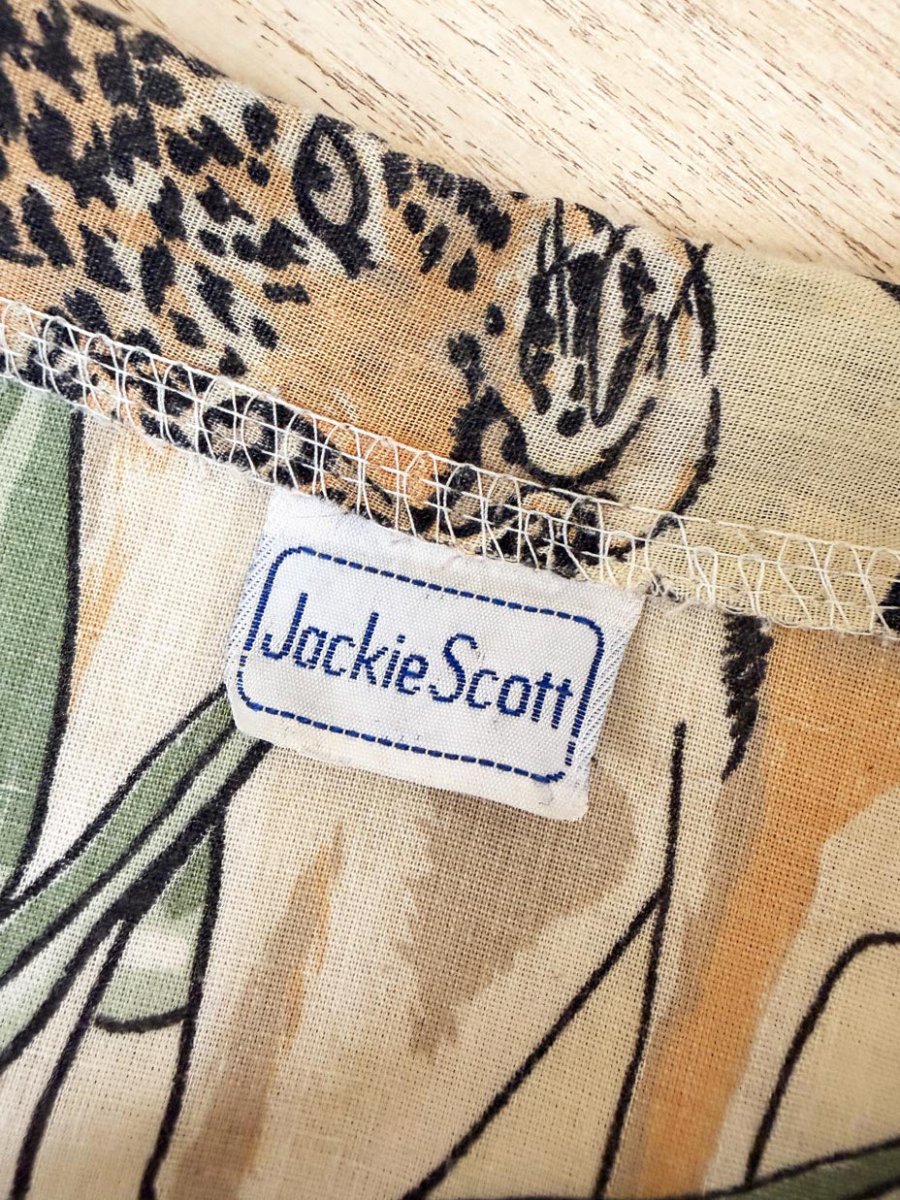 vintage 80s jackie scott jungle animal print oversized boxy shirt - good market thrift store