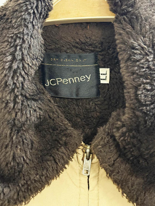 vintage 80s jc penney faux fur collar bomber jacket | talon zipper - good market thrift store