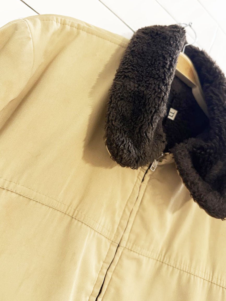 vintage 80s jc penney faux fur collar bomber jacket | talon zipper - good market thrift store