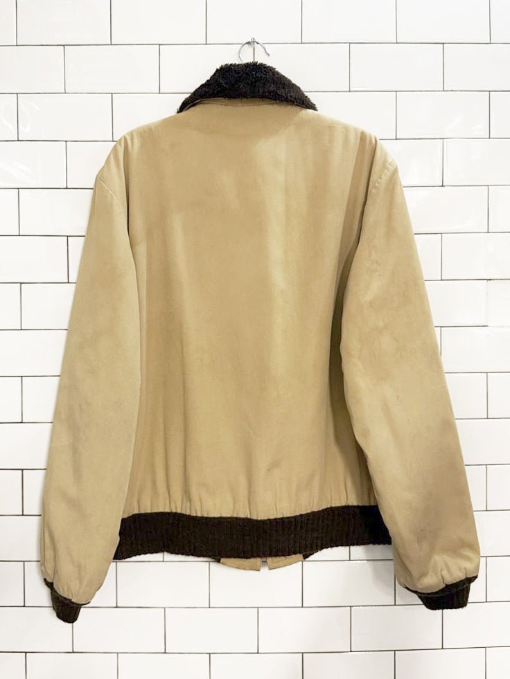 vintage 80s jc penney faux fur collar bomber jacket | talon zipper - good market thrift store