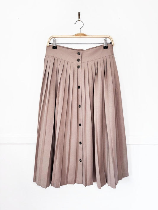 vintage 80s jessica full button pleated midi skirt - good market thrift store