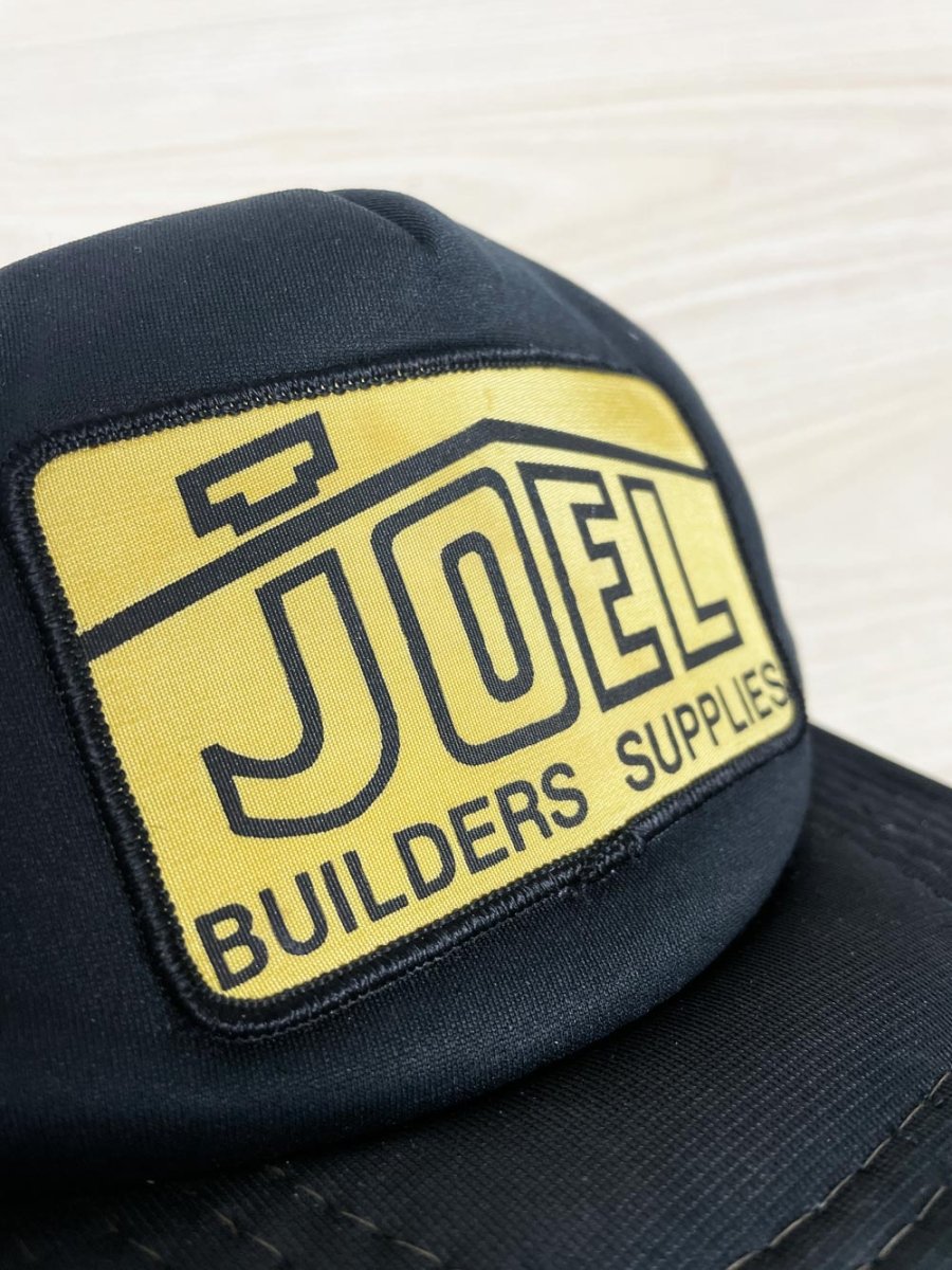 vintage 80s joel construction snap back trucker hat - good market thrift store