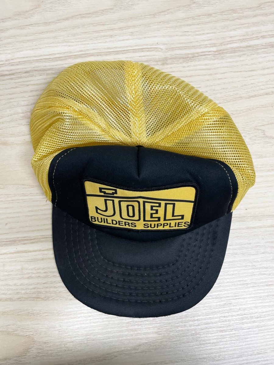 vintage 80s joel construction snap back trucker hat - good market thrift store