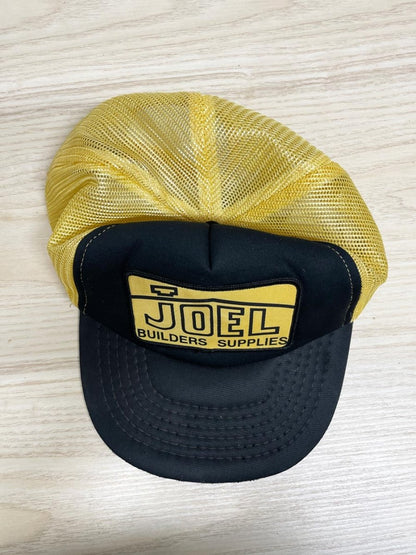 vintage 80s joel construction snap back trucker hat - good market thrift store