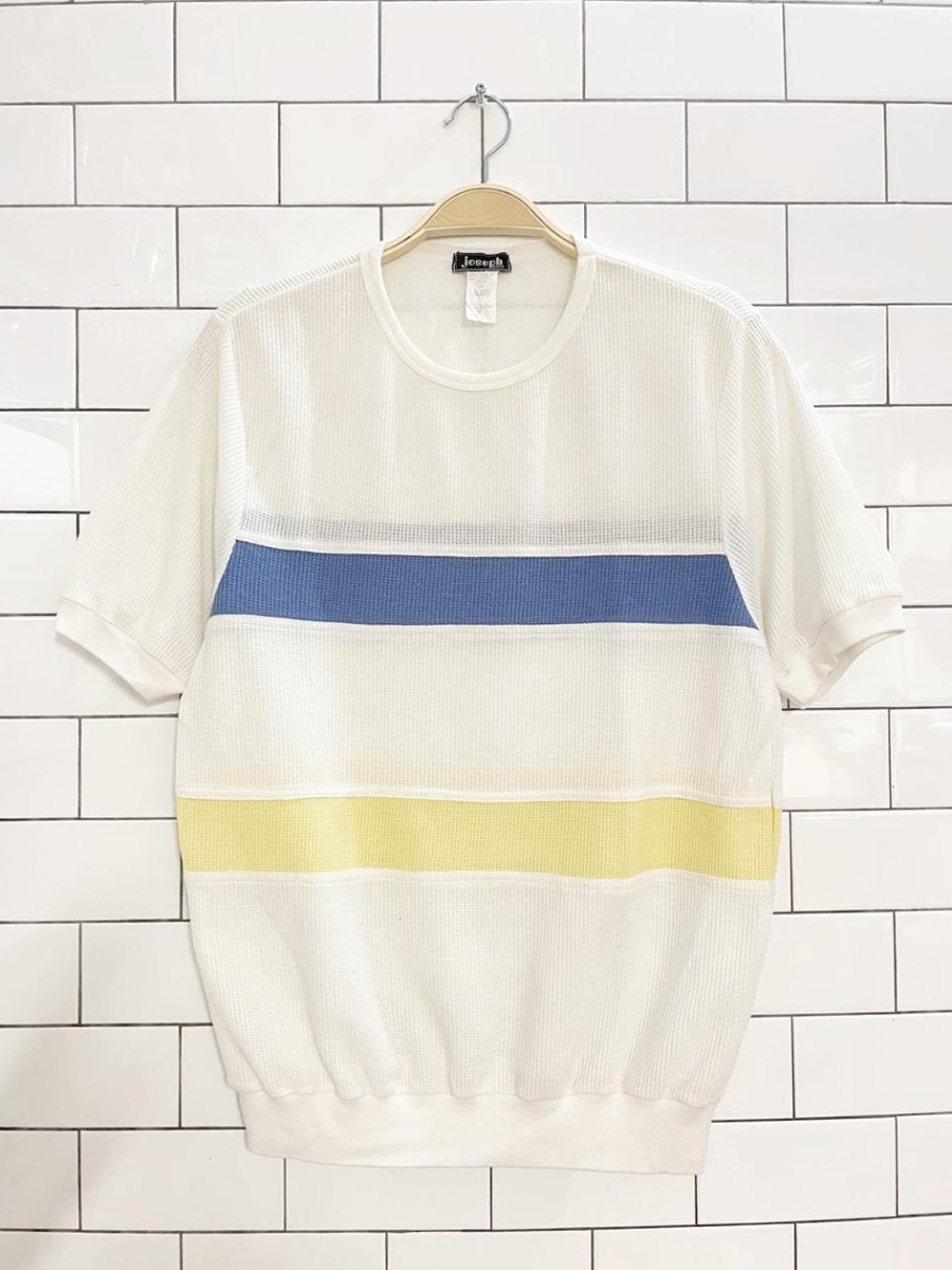 vintage 80s joseph points waffle knit ringer tee - good market thrift store