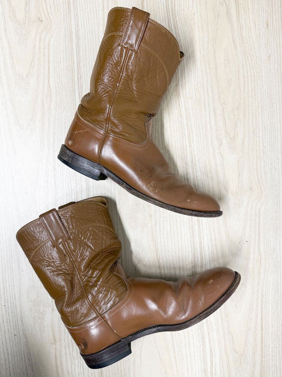 vintage 80s just justin boots leather cowboy boots | made in USA - good market thrift store