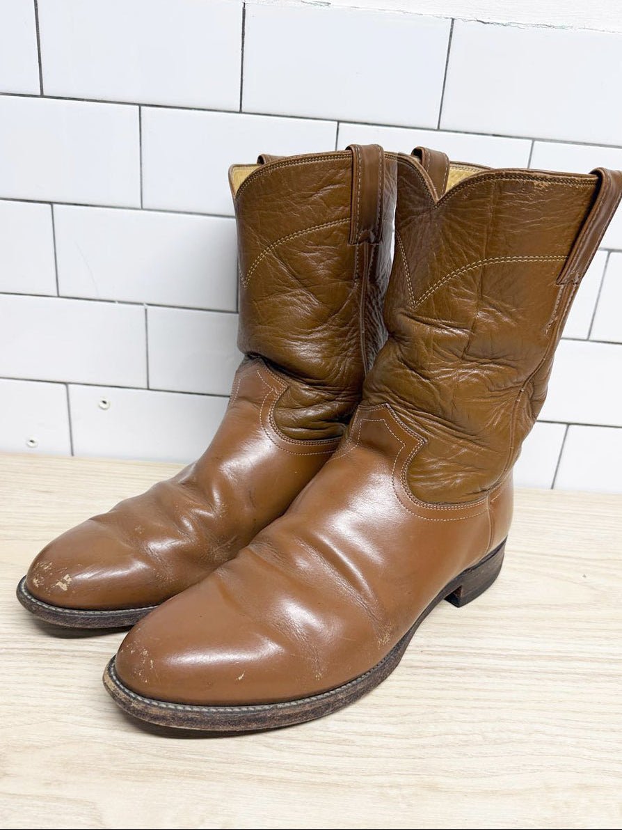 vintage 80s just justin boots leather cowboy boots | made in USA - good market thrift store