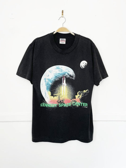 vintage 80s kennedy space centre single stitch moon print tee | made in usa - good market thrift store