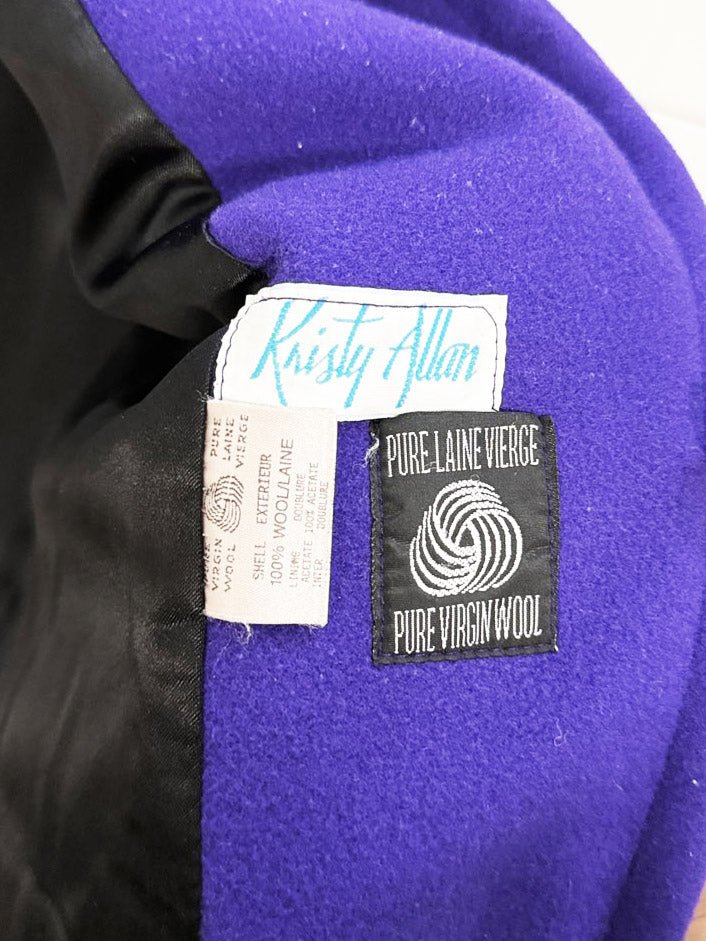 vintage 80s kristy allan 100% wool pleated sleeve jacket - good market thrift store