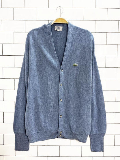 vintage 80s lacoste izod cardigan sweater | union made - good market thrift store