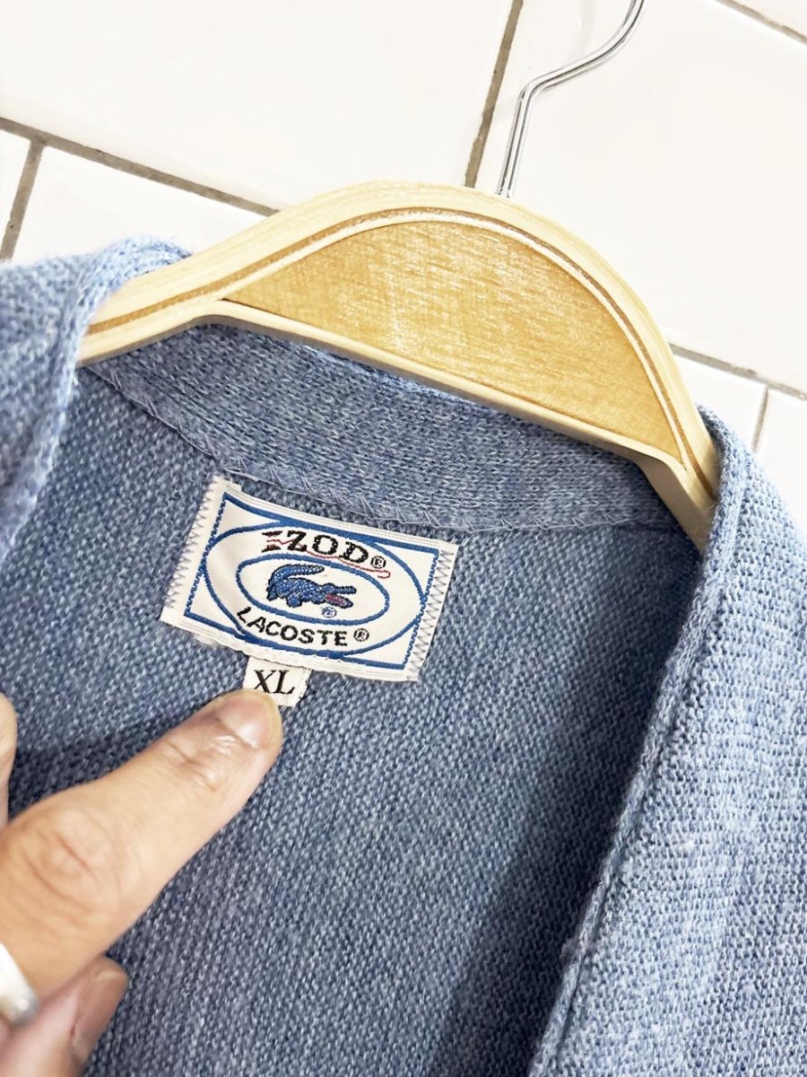 vintage 80s lacoste izod cardigan sweater | union made - good market thrift store