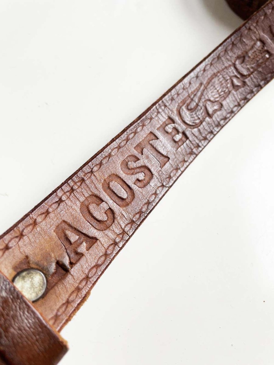 vintage 80s lacoste logo leather belt - good market thrift store