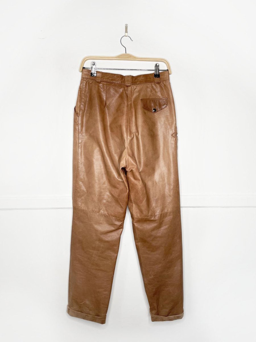 vintage 80s leeward leather pants | made in Italy | the old mill - good market thrift store