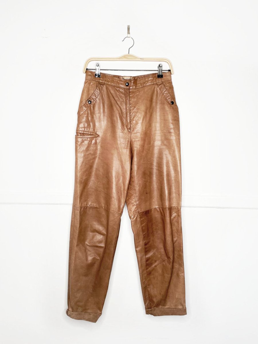 vintage 80s leeward leather pants | made in Italy | the old mill - good market thrift store