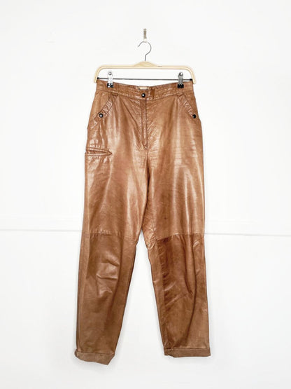 vintage 80s leeward leather pants | made in Italy | the old mill - good market thrift store