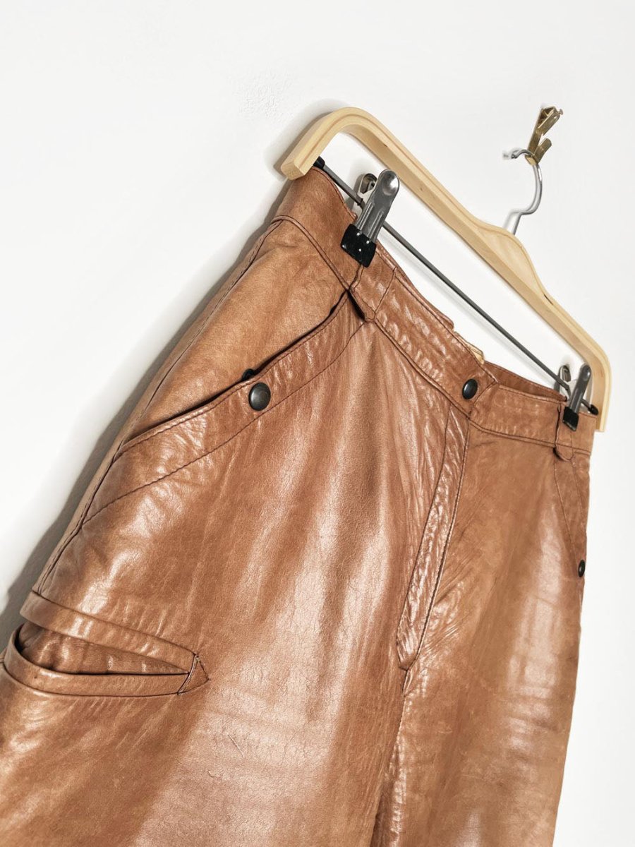 vintage 80s leeward leather pants | made in Italy | the old mill - good market thrift store