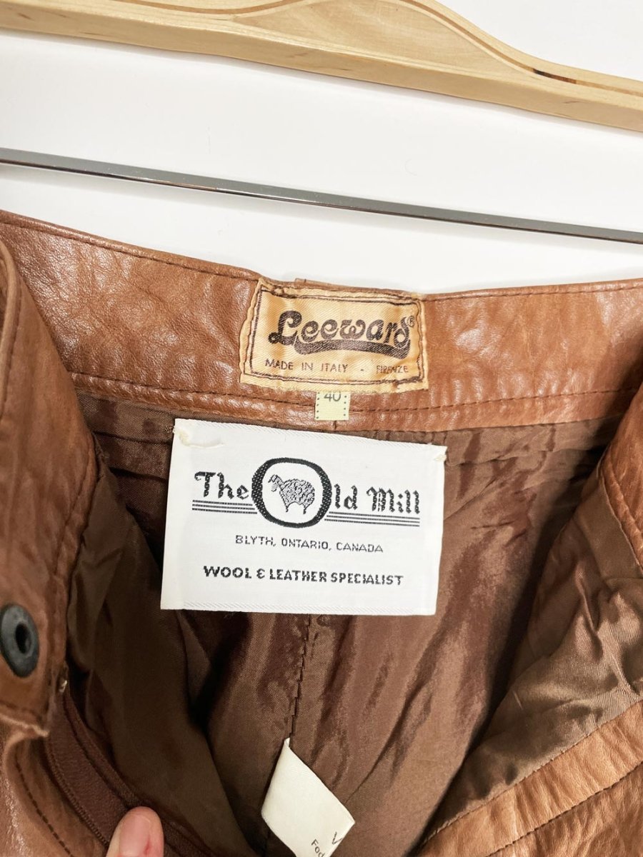 vintage 80s leeward leather pants | made in Italy | the old mill - good market thrift store