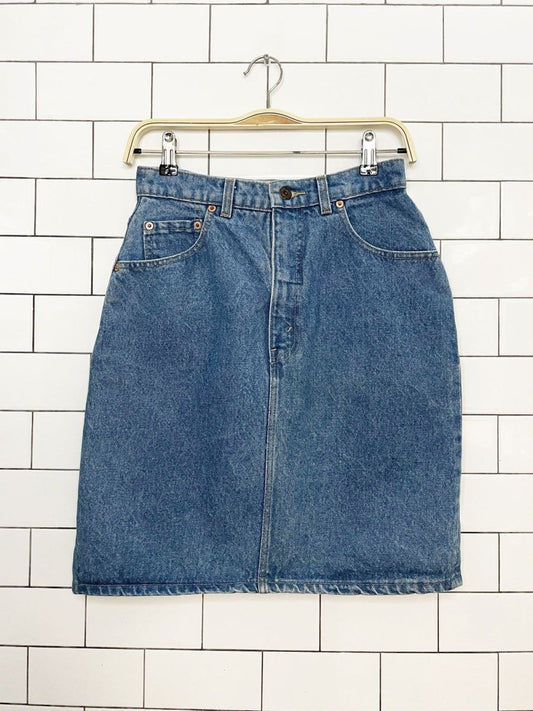 vintage 80s levi's 521 denim mini skirt | made in USA - good market thrift store
