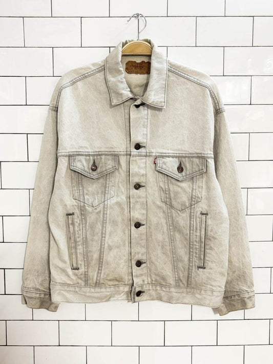 vintage 80s levi's 70507 relaxed fit denim trucker jacket | made in USA - good market thrift store