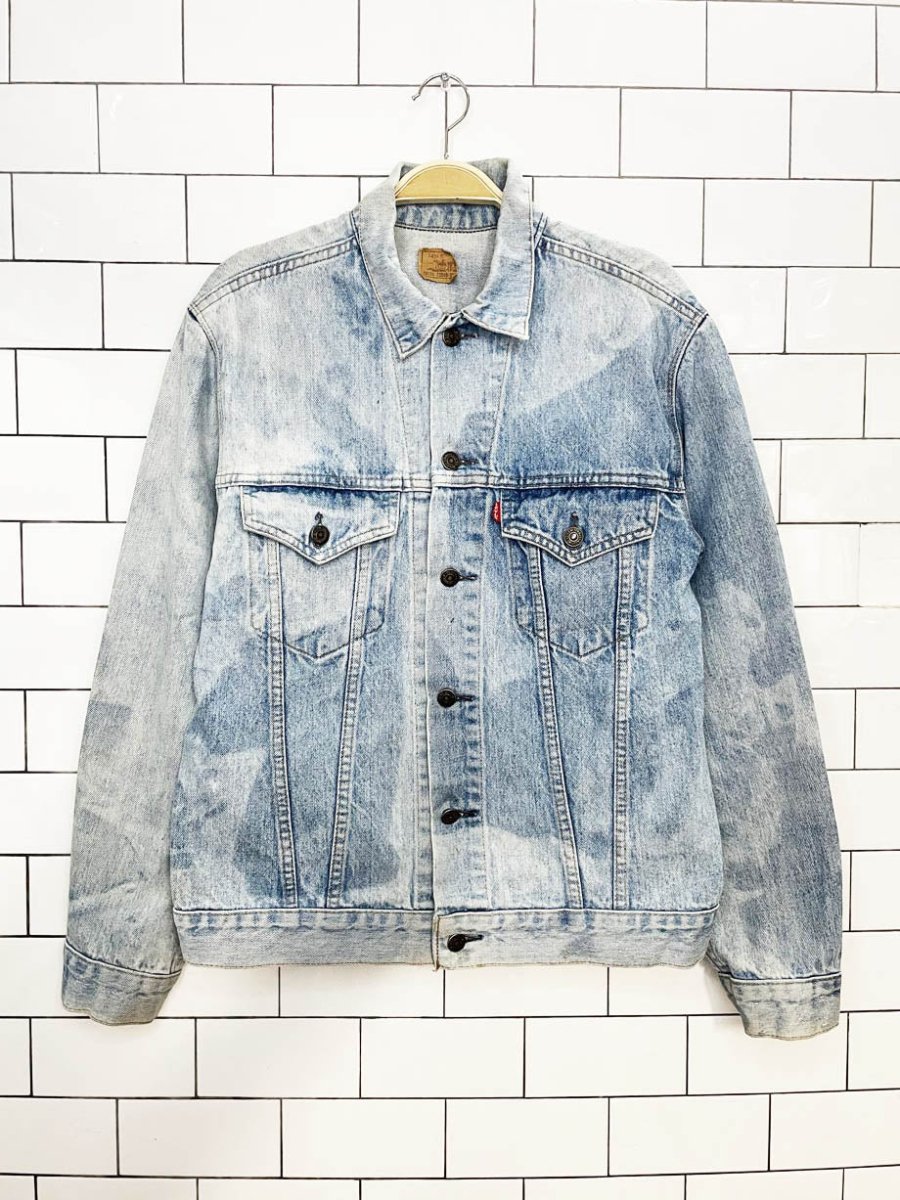 vintage 80s levi's 75505 marble wash trucker jacket - good market thrift store