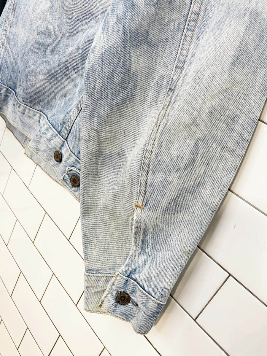 vintage 80s levi's 75505 marble wash trucker jacket - good market thrift store