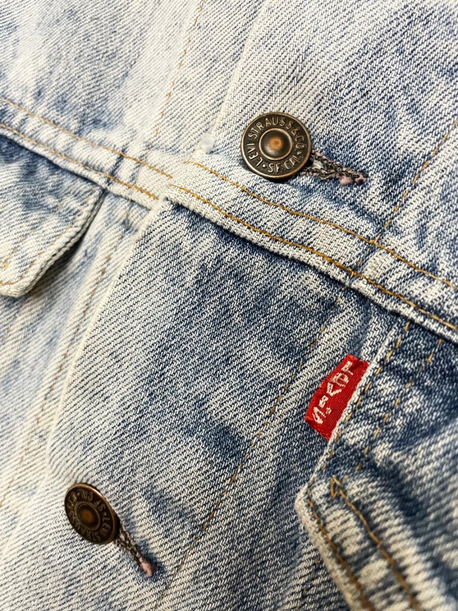 vintage 80s levi's 75505 marble wash trucker jacket - good market thrift store
