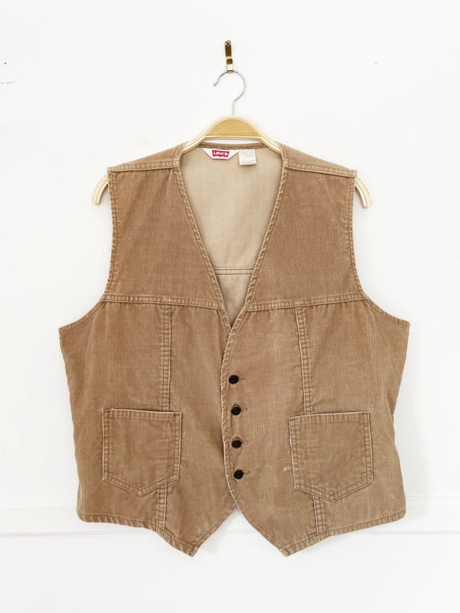 vintage 80s levi's corduroy vest | made in USA - good market thrift store