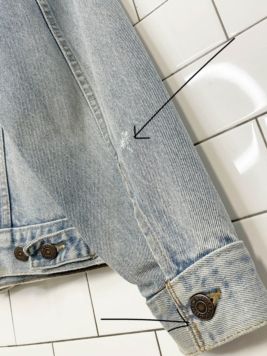 vintage 80s levi's light washed denim trucker jacket | made in Canada - good market thrift store