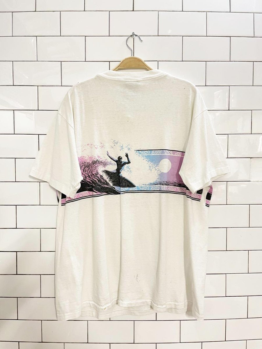 vintage 80s lifestyles malibu surf distressed tee | made in USA - good market thrift store