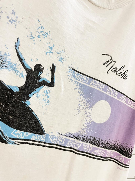 vintage 80s lifestyles malibu surf distressed tee | made in USA - good market thrift store