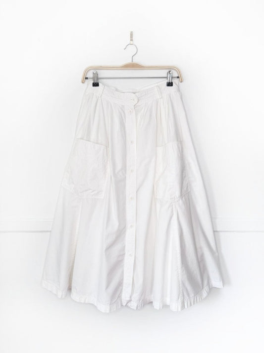 vintage 80s liz claiborne big pocket pleated full button volume midi skirt - good market thrift store