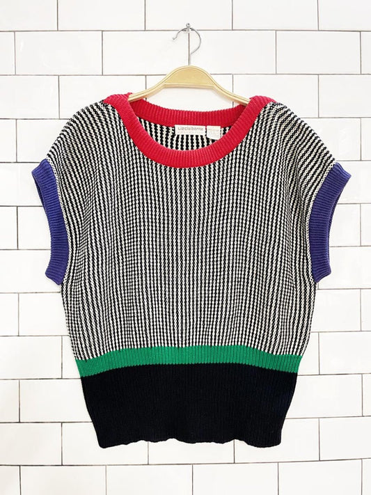 vintage 80s liz claiborne chunky knit nautical sweater top - good market thrift store