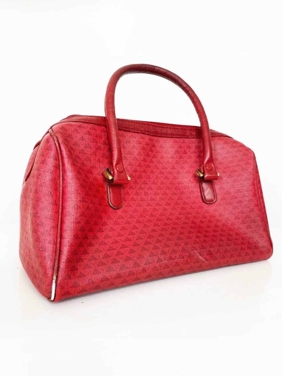 vintage 80s liz claiborne leather monogram satchel - good market thrift store