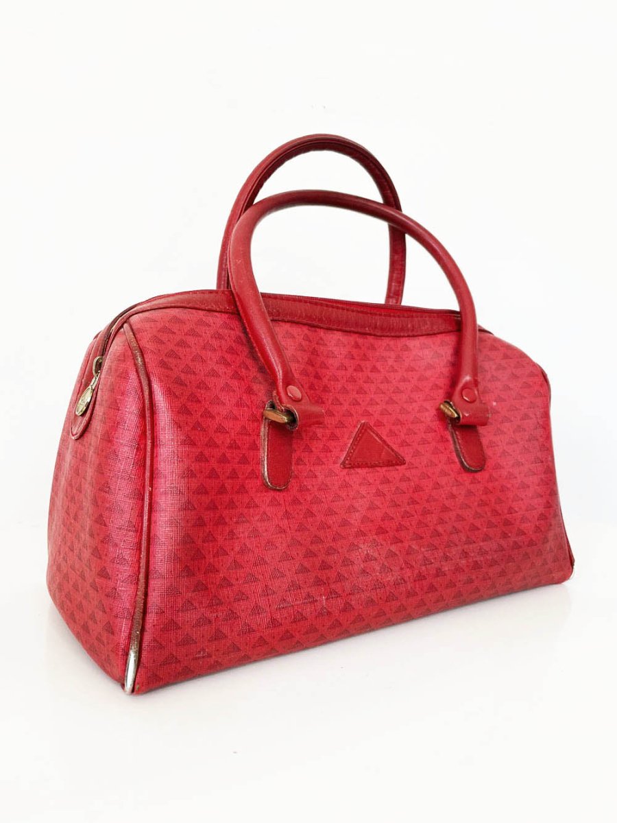 vintage 80s liz claiborne leather monogram satchel - good market thrift store