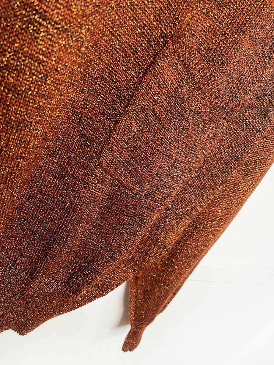 vintage 80s liz claiborne metallic knit collared pocket sweater - good market thrift store