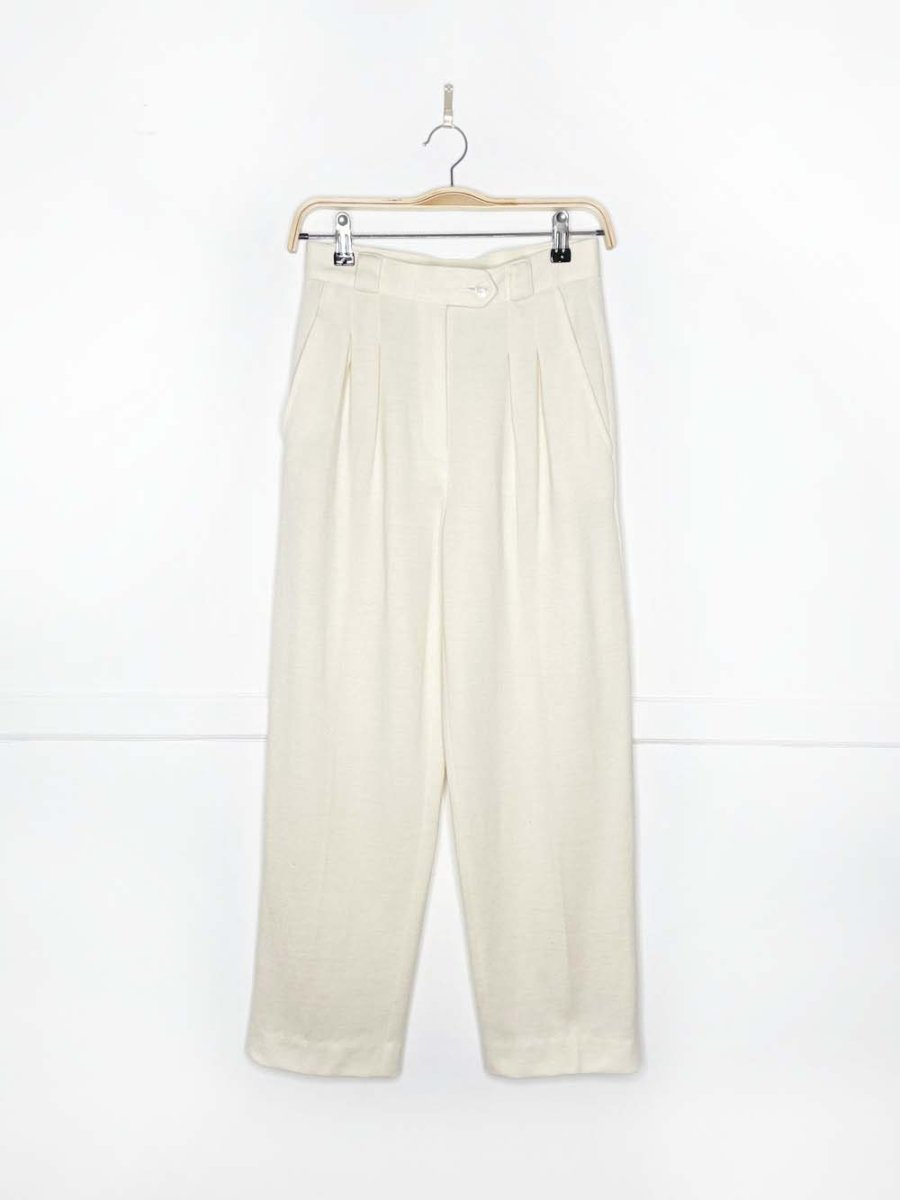 vintage 80s liz claiborne wool - blend pleated knit trouser - good market thrift store