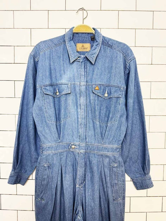 vintage 80s lizwear full denim jumpsuit coveralls | liz claiborne - good market thrift store