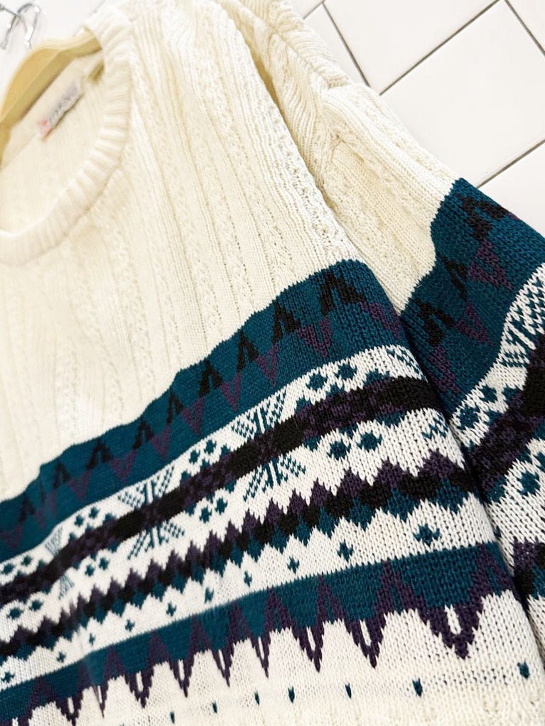 vintage 80s lumiēre fair isle knit sweater | made in Romania - good market thrift store
