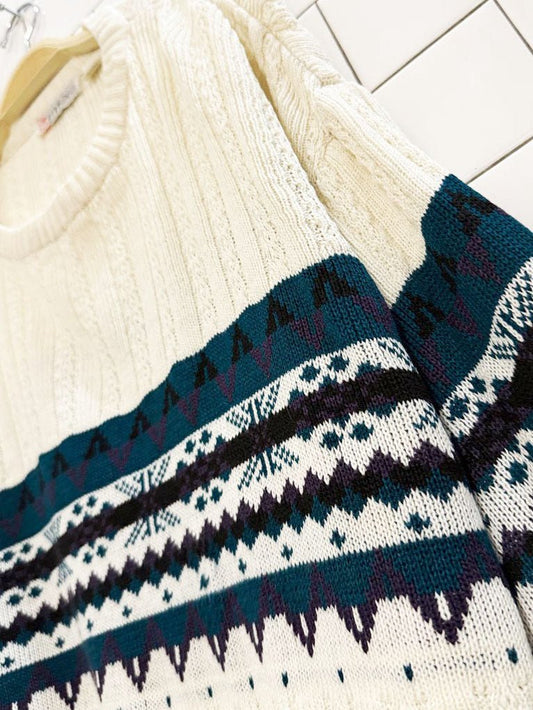 vintage 80s lumiēre fair isle knit sweater | made in Romania - good market thrift store