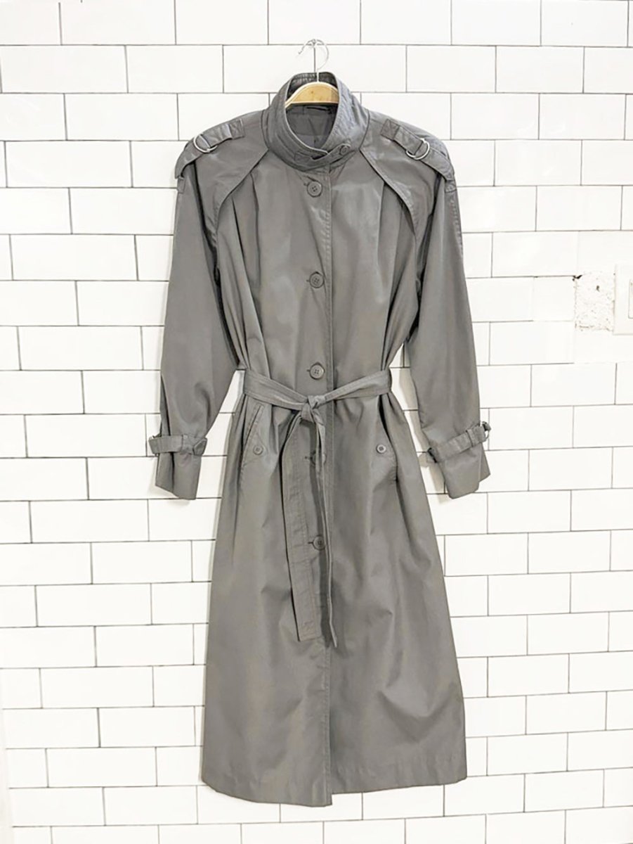 vintage 80s mar - lo belted trench coat | capital garment co - good market thrift store