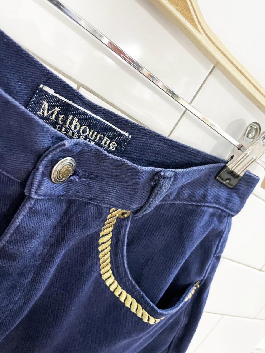 vintage 80s melbourne classics gold rope trim mom jeans - good market thrift store