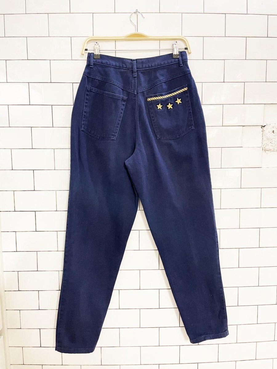 vintage 80s melbourne classics gold rope trim mom jeans - good market thrift store
