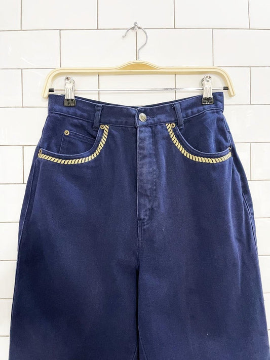 vintage 80s melbourne classics gold rope trim mom jeans - good market thrift store