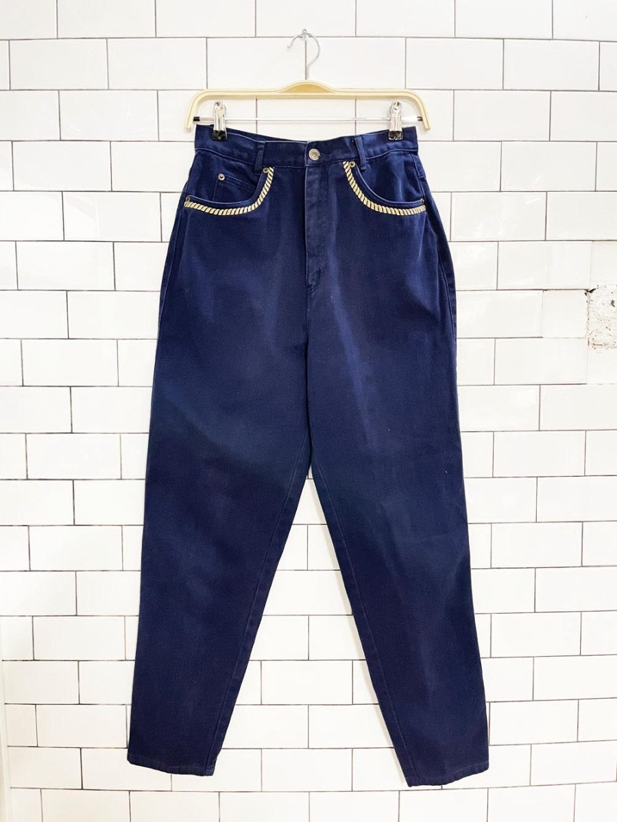 vintage 80s melbourne classics gold rope trim mom jeans - good market thrift store