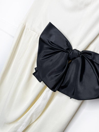 vintage 80s miss o by oscar de la renta bow one shoulder mini dress | union made in USA - good market thrift store