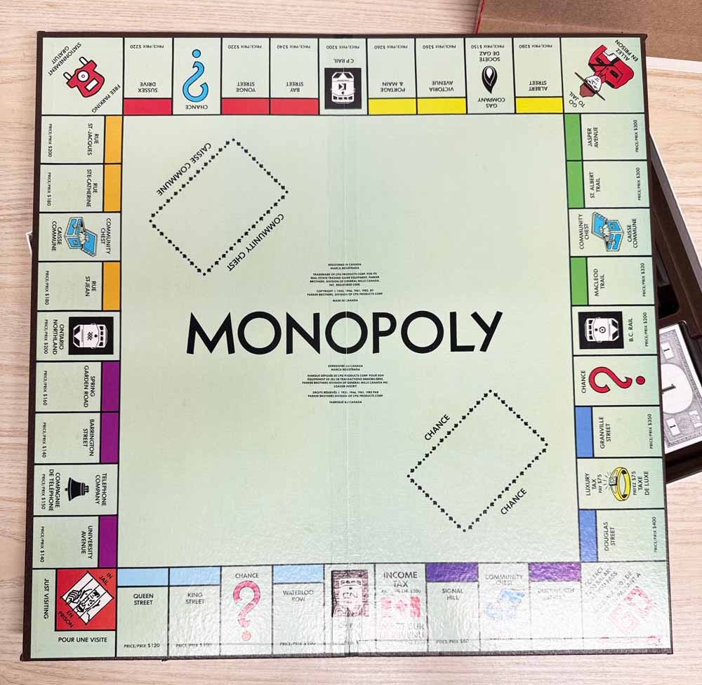 vintage 80s monopoly canada edition board game | complete - good market thrift store