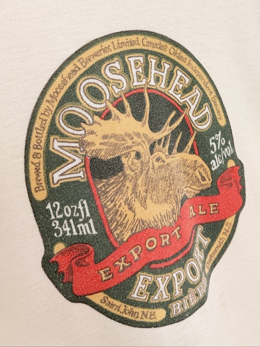 vintage 80s moosehead brewery raglan ringer baseball tee - good market thrift store