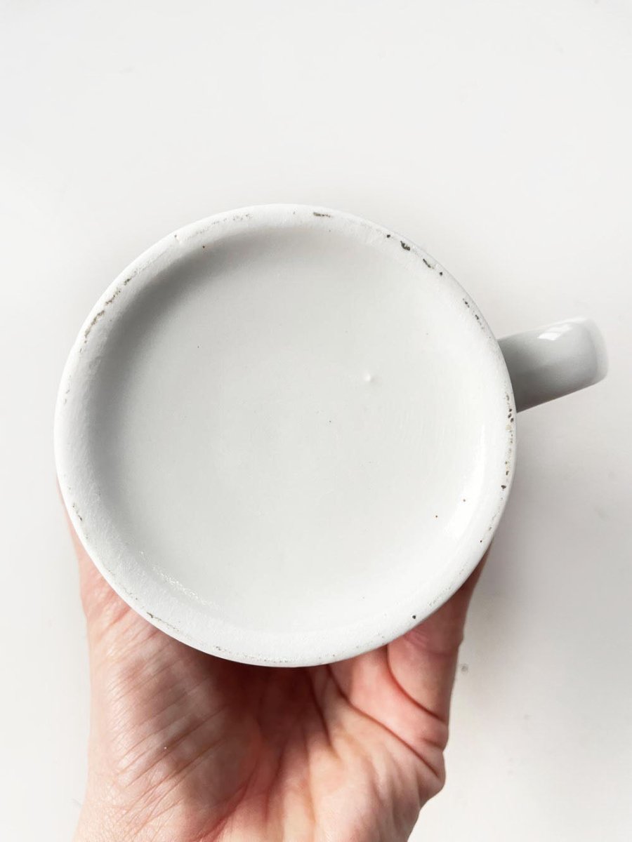 vintage 80s mr. snowman's house mug | houston foods - good market thrift store