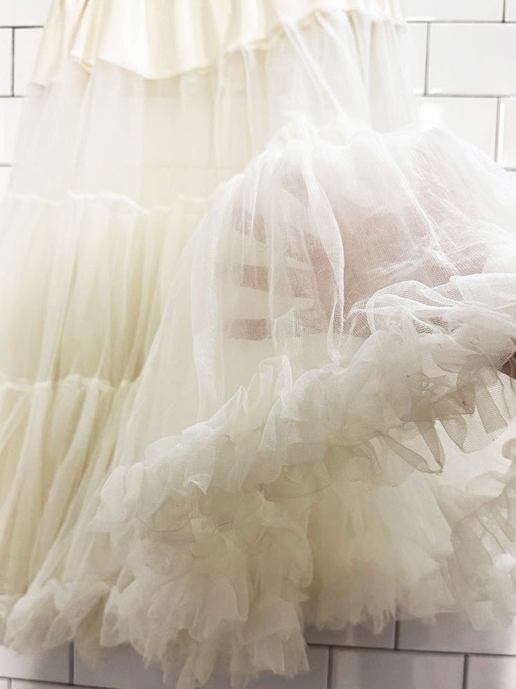 vintage 80s multi - layered tulle skirt | petticoat - good market thrift store