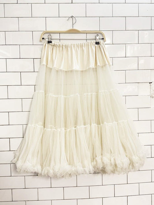 vintage 80s multi - layered tulle skirt | petticoat - good market thrift store